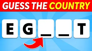 Guess the Country with Missing Letters Country Quiz
