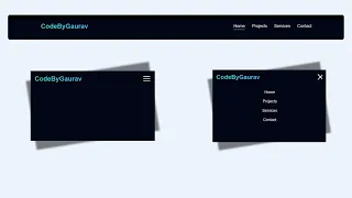 Professional Navbar Design Using HTML CSS JS Mobile First Approach