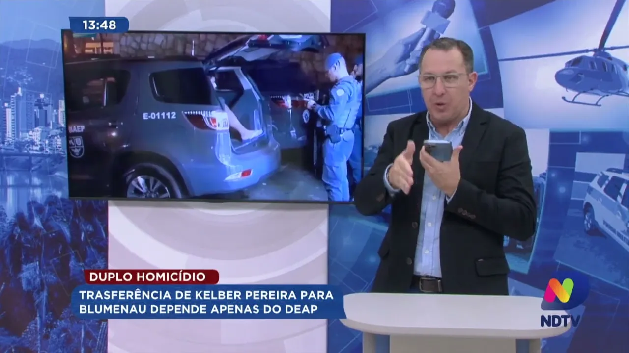 Duplo homicídio: transferência de Kelber Pereira para Blumenau deve acontecer nesta semana