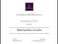 Math Symbols in LaTex