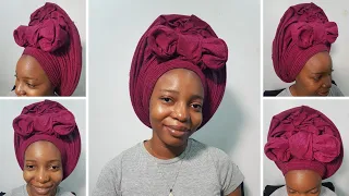 how to tie the latest centre bow gele style with infinity pleats