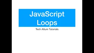JavaScript Loops while do while For nested loops