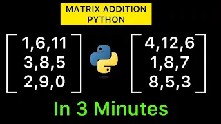 Matrix Addition In Python Matrix Addition Python Data Science Galaxy