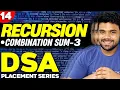 Ep14 - Combination Sum 3 Medium level Recursion Problem DSA Codes available in description