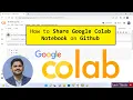 How to Share Google Colab Notebook on Github Upload 2022