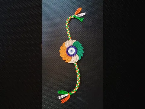 Rakhi Making With Glitter Paper 🥰 || 🇮🇳 Tricolour Rakhi Craft Ideas #shorts #viral #trending