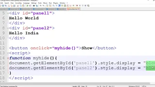Show and Hide any Html Element using JavaScript - javascript tutorial