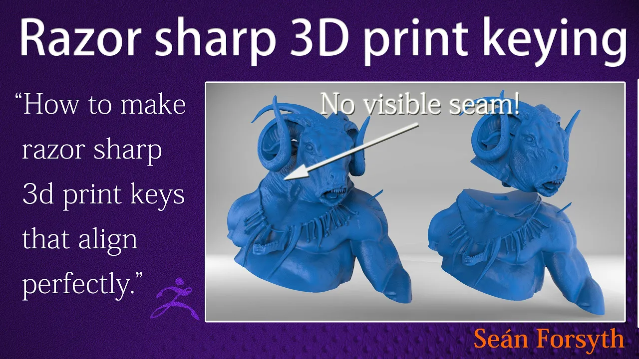 How to create razor sharp 3d print keys in ZBrush with zero visible seam lines
