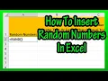 How To Enter Insert Or Put Random Numbers Use The RAND Function In Excel Explained