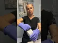 Professional lower leg wax using coral soft roll on wax heating system from Starpil