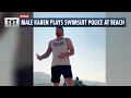 Religious Male Karen Plays Swimsuit Police At The Beach