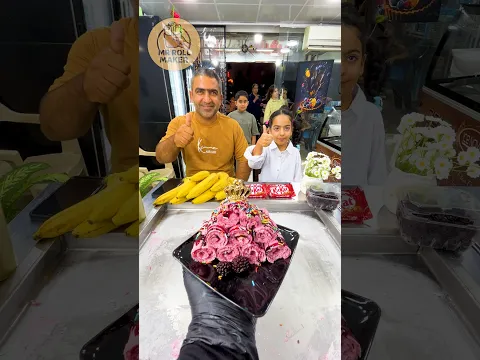 #Mulberry, #Mango & #Strawberry #rolled_ice_cream  #icecream 🌈🫐🥭🍓🤤