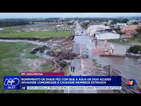 Situação crítica: águas de açudes invadem Jaguaruna após rompimento de dique