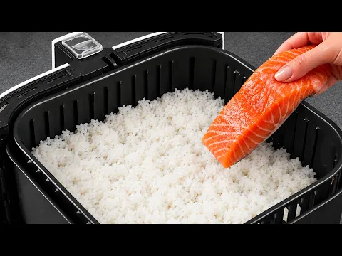 Rice With Salmon in the Air Fryer is Better Than Pizza! I Make It Every Weekend!