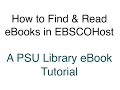 How to Find and Read eBooks in EBSCOhost