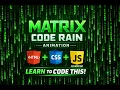 Matrix Rain Animation in JavaScript Beginner Friendly Canvas Project