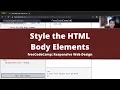 Style the HTML Body Element Basic CSS freeCodeCamp tutorial