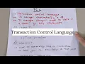 TCL - TRANSACTION CONTROL LANGUAGE
