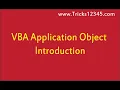 VBA Application Object Introduction