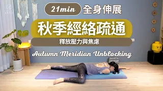 21 分鐘全身伸展-秋季經絡疏通、釋放壓力與焦慮 21 min Autumn Meridian Unblocking { Flow with Katie }
