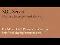 DeepTechSupport Sqlserver Union Intersect Except