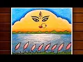 Durga Puja Special Drawing for Competition Durga Thakur Drawing Maa Durga Scenery Drawing