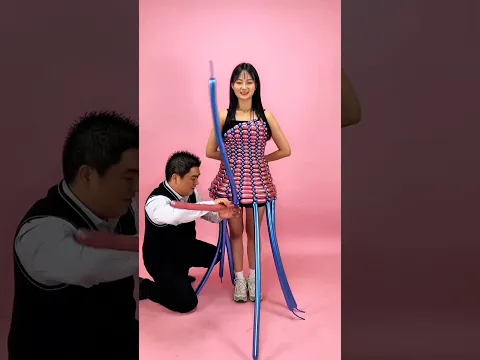 🎈👗 ¡Papá creó un vestido de graduación para su hija con globos! 😍🎓❤️ ¿Te gustó? 🥹✨