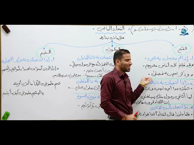 ⁣مادة اللغة العربية للصف الرابع الاعدادي : الفعل الماضي