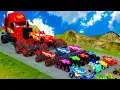 Download Lagu Big \u0026 Small Lightning McQueen Monster Wheels vs Pixar Cars with Big Wheels in BeamNG Drive!
