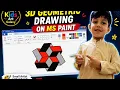 How to draw Beautiful 3D Geometric Drawing on MS Paint Small Artist Yousaf