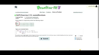Exercise 2 12 nestedNumbers Java Tutorial Practice-It