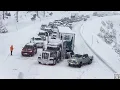California Winter Storm buries I-80 in feet of snow Donner Pass Lake Tahoe
