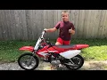Honda CRF70 - start up and ride