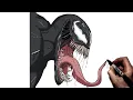How To Draw Venom Side Step By Step Marvel