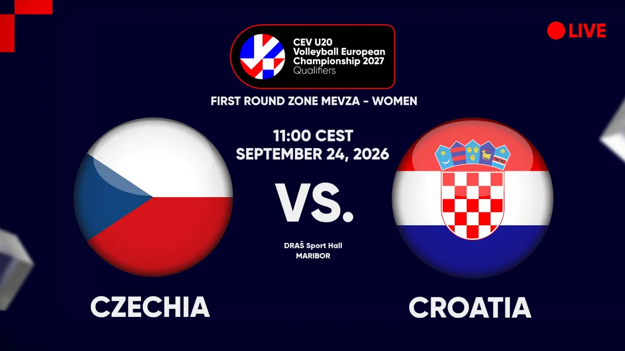 LIVE | CZECHIA vs. CROATIA | CEV U20 EuroVolley 2027 | Women | Qualifiers