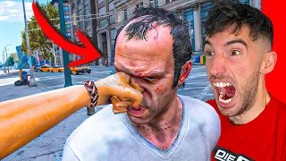 REACCIONO A LAS MUERTES DE GTA 5 !! desde la perspectiva de un NPC !!
