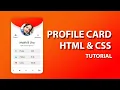 How To Create A Responsive User Profile Card Using HTML CSS How To Create a Profile Card