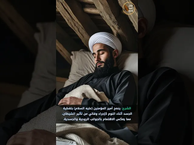 ⁣تجنب النوم من دون غطاء    🛌#المنبر_عَبرة_وعِبرة #الامام_علي #من_لا_يحضره_الفقيه  #الشيخ_الصدوق
