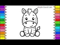 How To Draw Zebra Coloring For Children And Toddlers How To Draw Easy