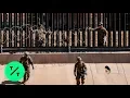 U S Border Patrol Spots Migrants Climbing Fence in El Paso Texas
