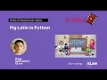 Pig Latin in Python