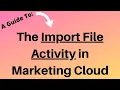 Import File Activity in Marketing Cloud Automation Studio Training