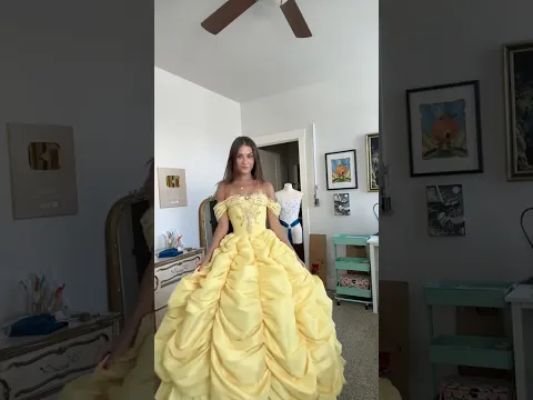 Get dressed with me as Belle! Custom size of this available in my Etsy 😍 #belledisney