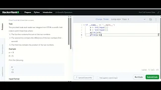 Arithmetic Operator HackerRank Solution in Hindi Python Tutorial for Beginners