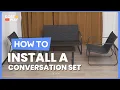 How to Install the Outdoor Conversation Set with Tempered Glass Coffee Table NP11048