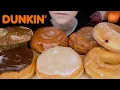 ASMR Dunkin Donuts Apple Fritter Coffee Roll Blueberry Muffin Glazed Jelly Donut Boston Cream