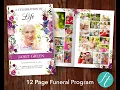 12 Page Floral Display Funeral Program Template Etsy
