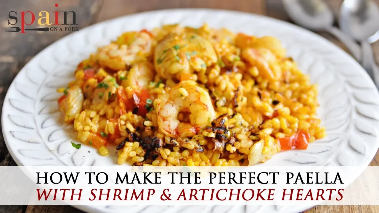 Spanish Paella Recipe with Shrimp & Artichoke Hearts