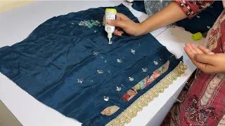 बाज़ू का यह डिज़ाइन सबके होश उड़ा देगा, Latest Handwork sleeves Design #mirrorwork #handwork 