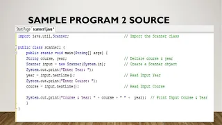 Lesson 5 Java Programming using Scanner